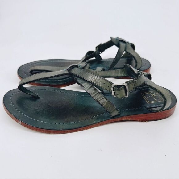 Frye Taylor Sandals Leather Thong Blue/Green Women’s 8.5 Bohemian - Picture 2 of 9